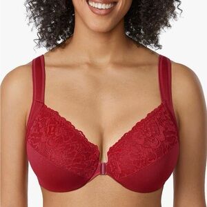 Cushioned Strap Front Closure Bra